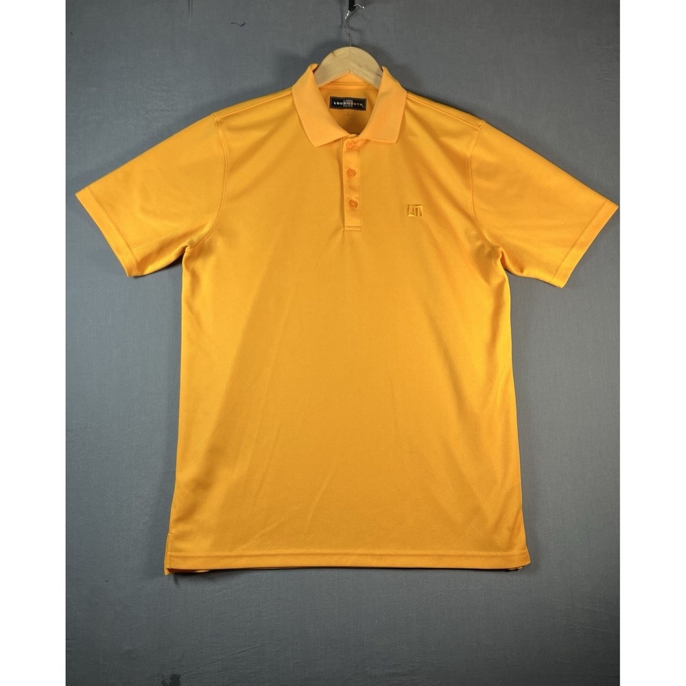Loudmouth L solid canary yellow polyester chest logo casual polo shirt
